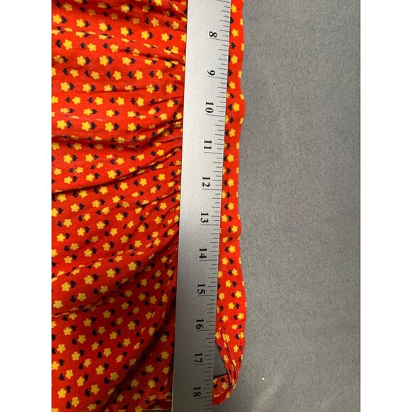 Handmade Vintage Red & Yellow Floral Apron with Pockets & White Trim - Picture 6 of 6